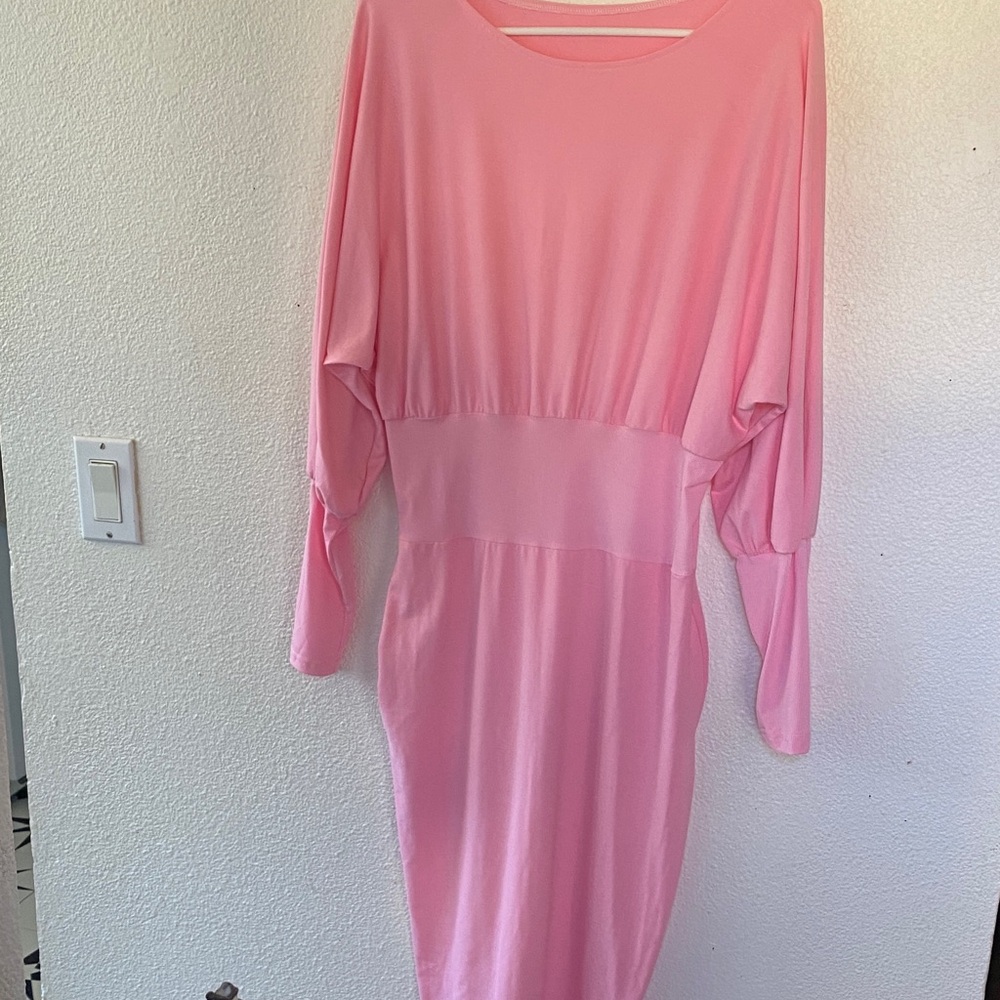 long sleeve light Pink Women's Dress size Large